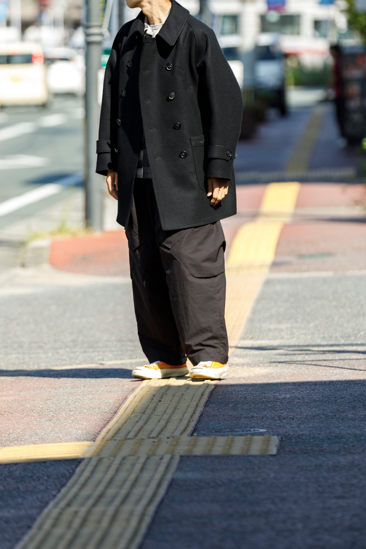 SARTO / 242-06001 HEAVY WOOL CASHMERE MELTON P-COAT - BLACK