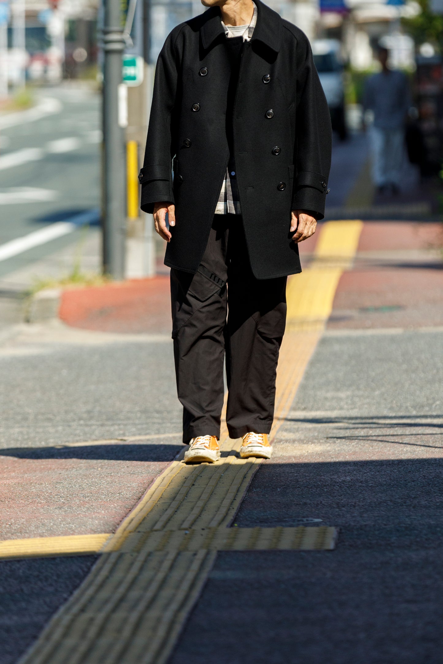 SARTO / 242-06001 HEAVY WOOL CASHMERE MELTON P-COAT - BLACK