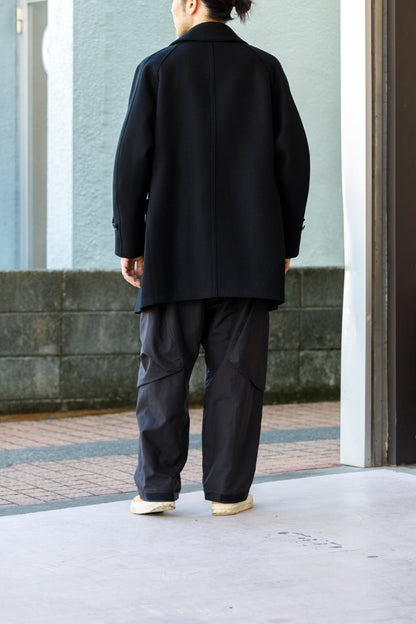 SARTO / 242-06001 HEAVY WOOL CASHMERE MELTON P-COAT - BLACK