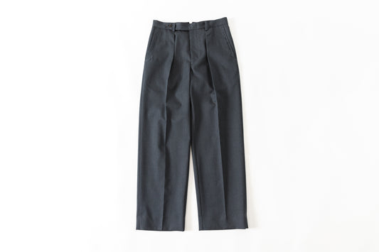 SARTO / 252-11001 TUCKER EMBROIDERY SLACKS(HIGH TWIST WOOL GABADINE) - CHACOAL