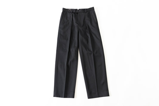 SARTO / 252-11001 TUCKER EMBROIDERY SLACKS(HIGH TWIST WOOL GABADINE) - BLACK