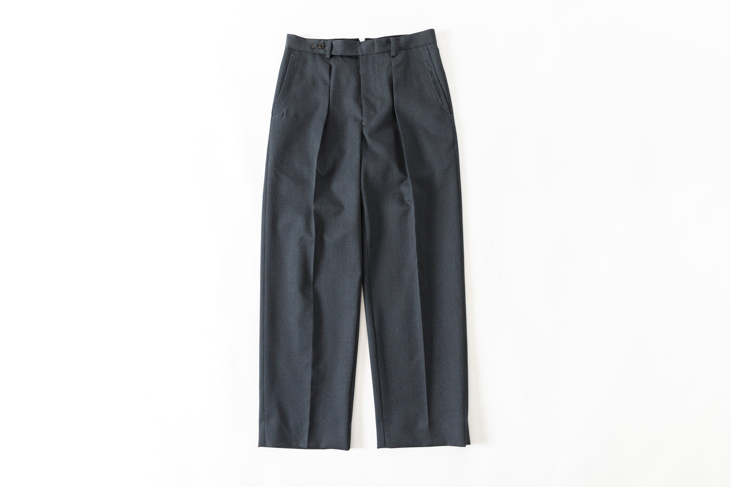 SARTO / 252-11001 TUCKER EMBROIDERY SLACKS(HIGH TWIST WOOL GABADINE) - CHACOAL
