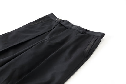 SARTO / 252-11001 TUCKER EMBROIDERY SLACKS(HIGH TWIST WOOL GABADINE) - BLACK