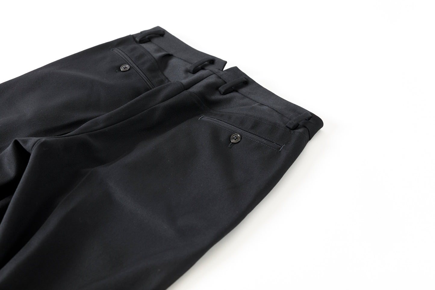 SARTO / 252-11001 TUCKER EMBROIDERY SLACKS(HIGH TWIST WOOL GABADINE) - BLACK