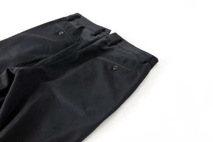 SARTO / 252-11001 TUCKER EMBROIDERY SLACKS(HIGH TWIST WOOL GABADINE) - BLACK