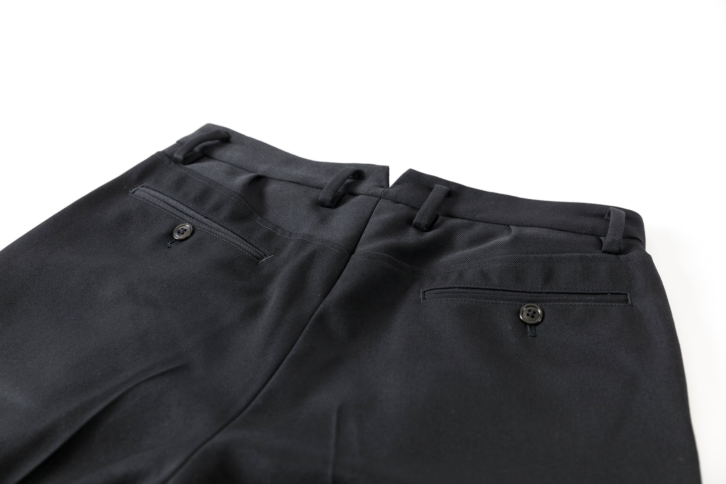 SARTO / 252-11001 TUCKER EMBROIDERY SLACKS(HIGH TWIST WOOL GABADINE) - BLACK
