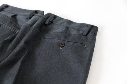 SARTO / 252-11001 TUCKER EMBROIDERY SLACKS(HIGH TWIST WOOL GABADINE) - CHACOAL