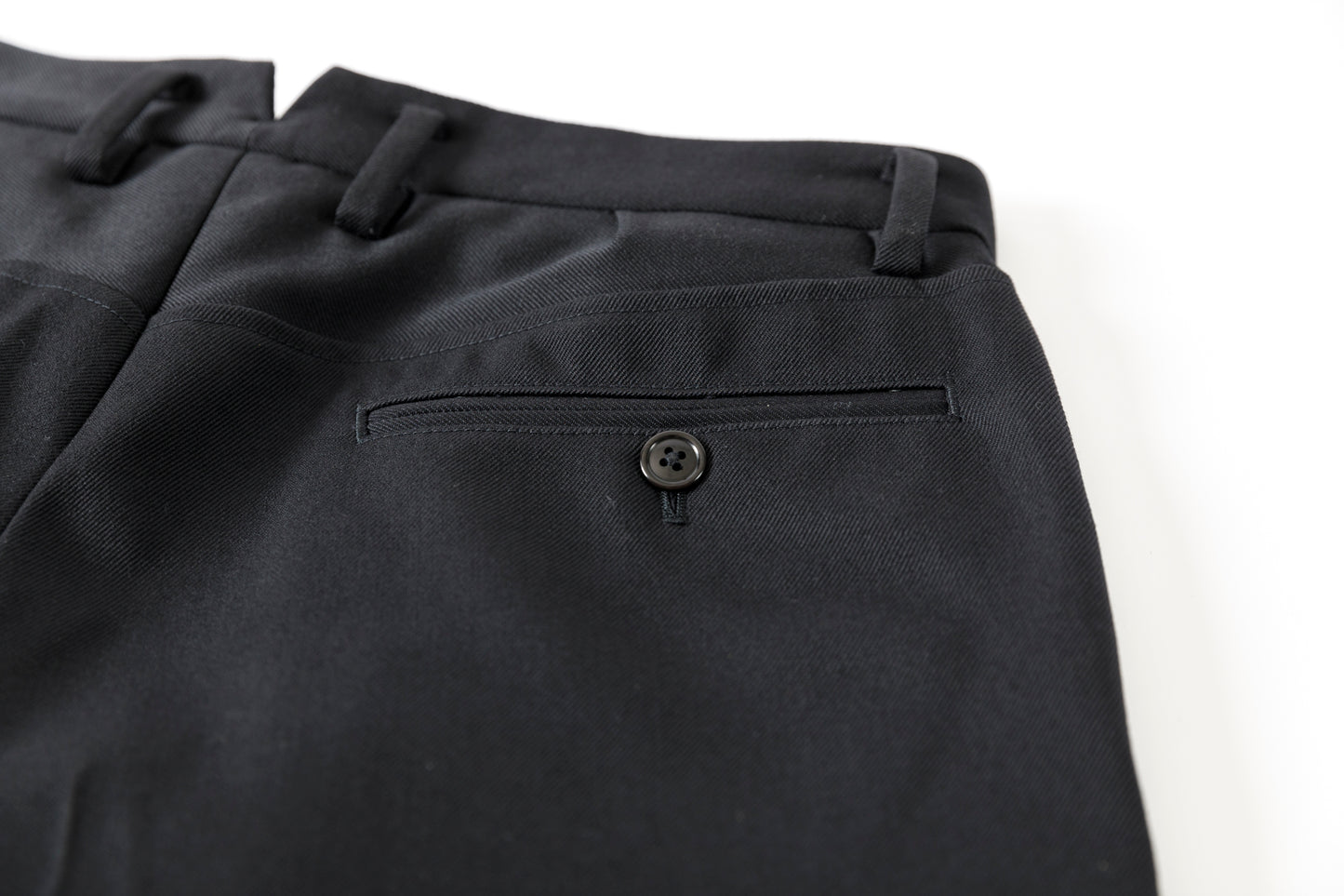 SARTO / 252-11001 TUCKER EMBROIDERY SLACKS(HIGH TWIST WOOL GABADINE) - BLACK