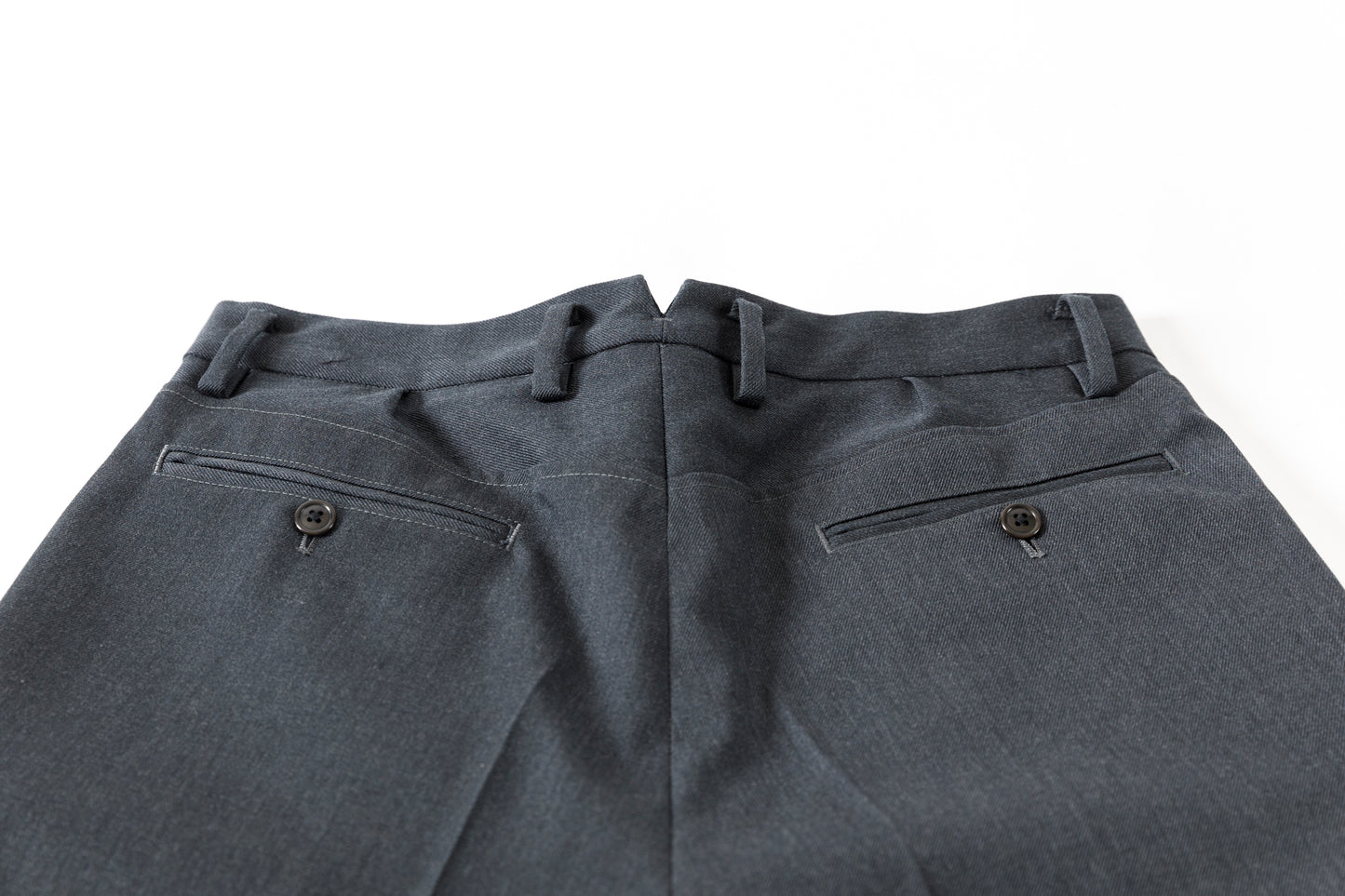 SARTO / 252-11001 TUCKER EMBROIDERY SLACKS(HIGH TWIST WOOL GABADINE) - CHACOAL