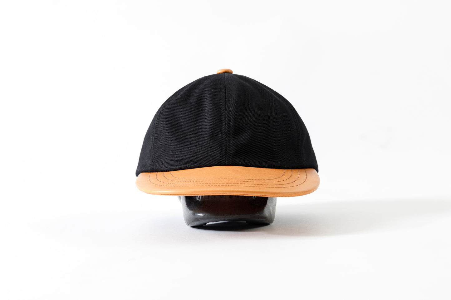 THE FACTORY MADE / LEATHER BICOLOR CAP - BLACK【FM934】