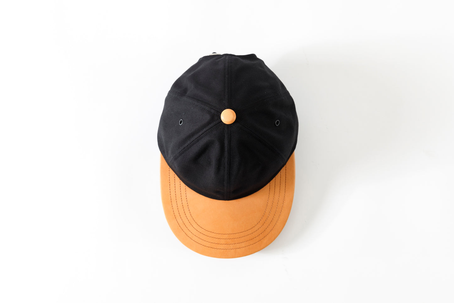 THE FACTORY MADE / LEATHER BICOLOR CAP - BLACK【FM934】
