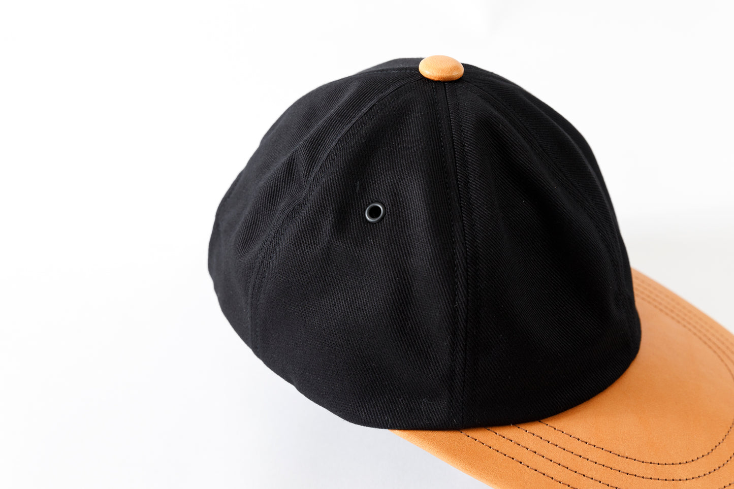 THE FACTORY MADE / LEATHER BICOLOR CAP - BLACK【FM934】