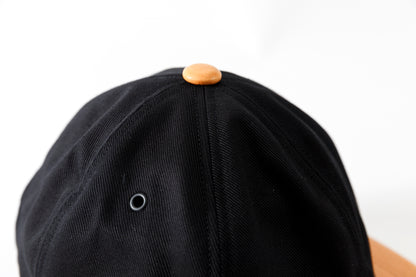 THE FACTORY MADE / LEATHER BICOLOR CAP - BLACK【FM934】