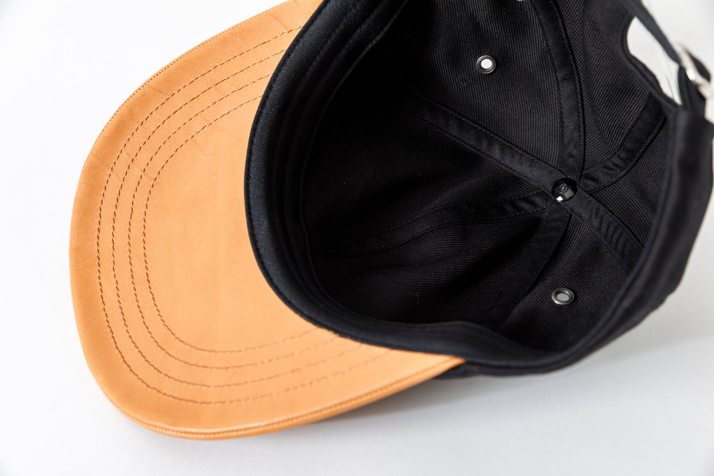 THE FACTORY MADE / LEATHER BICOLOR CAP - BLACK【FM934】