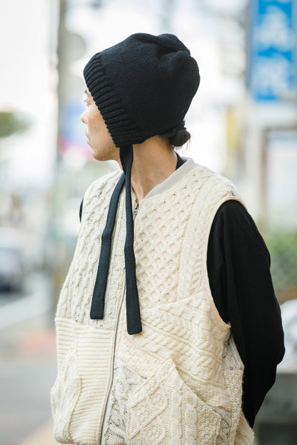 THE FACTORY MADE / BULKY KNIT BONNET - BLACK,CHACOAL GRAY【FM977】