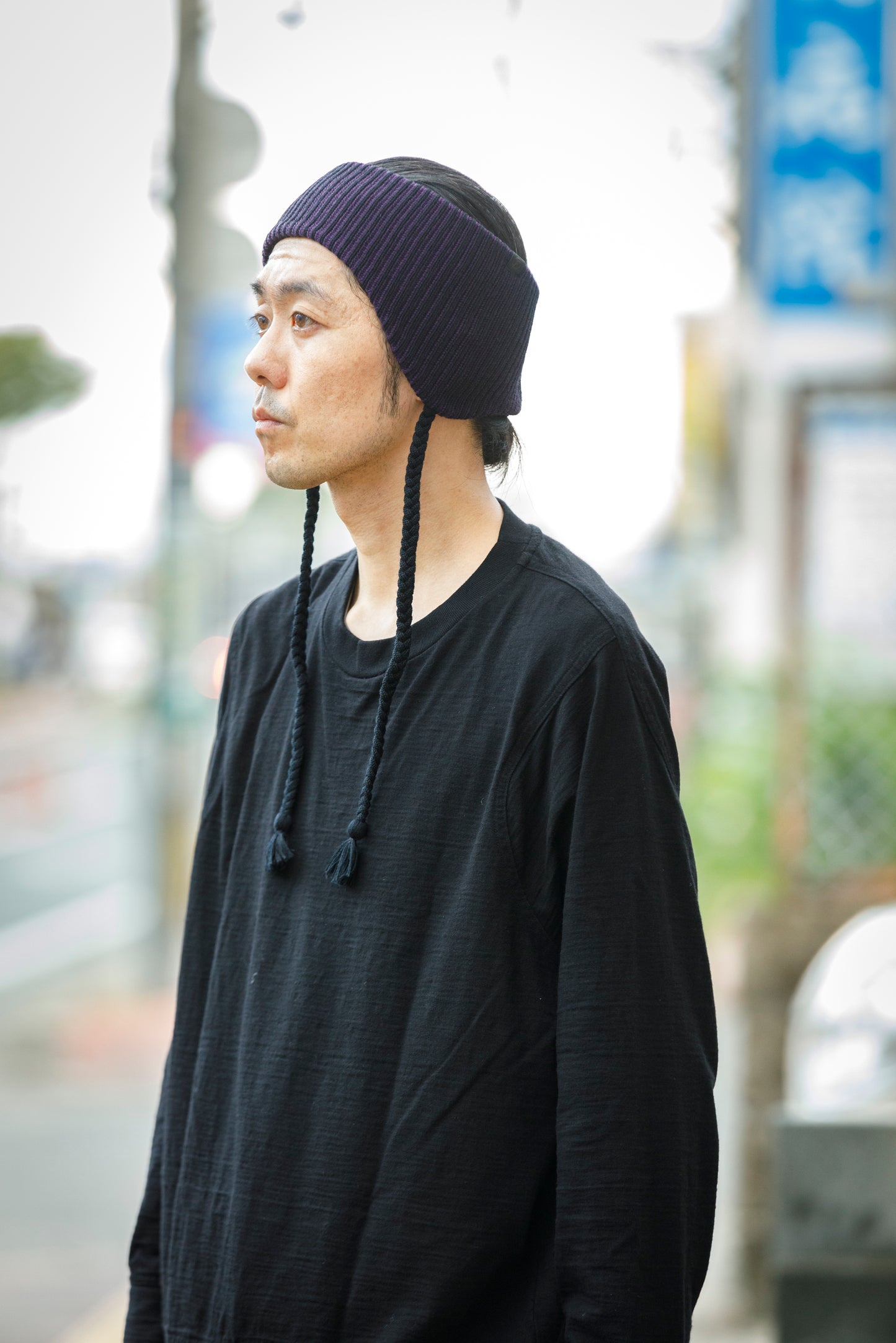 THE FACTORY MADE / EARFLAP KNIT HAIR BAND - BLACK,CHACOAL GRAY【FM966】