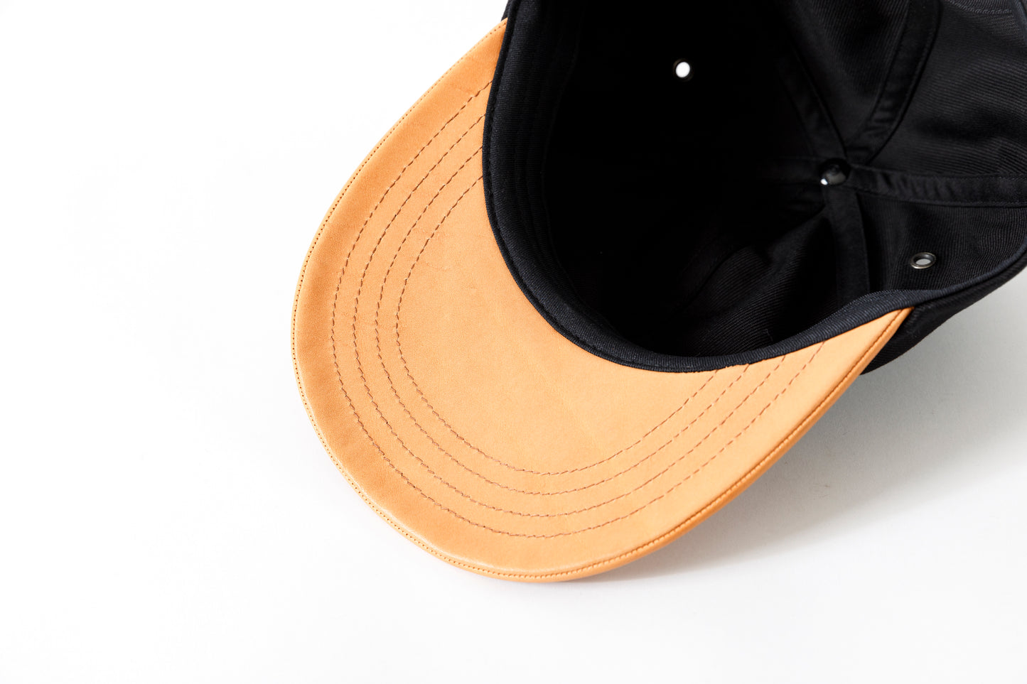 THE FACTORY MADE / LEATHER BICOLOR CAP - BLACK【FM934】