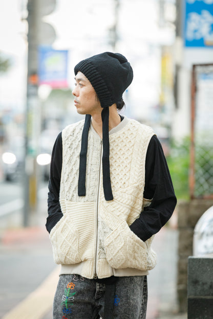 THE FACTORY MADE / BULKY KNIT BONNET - BLACK,CHACOAL GRAY【FM977】