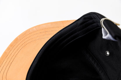 THE FACTORY MADE / LEATHER BICOLOR CAP - BLACK【FM934】