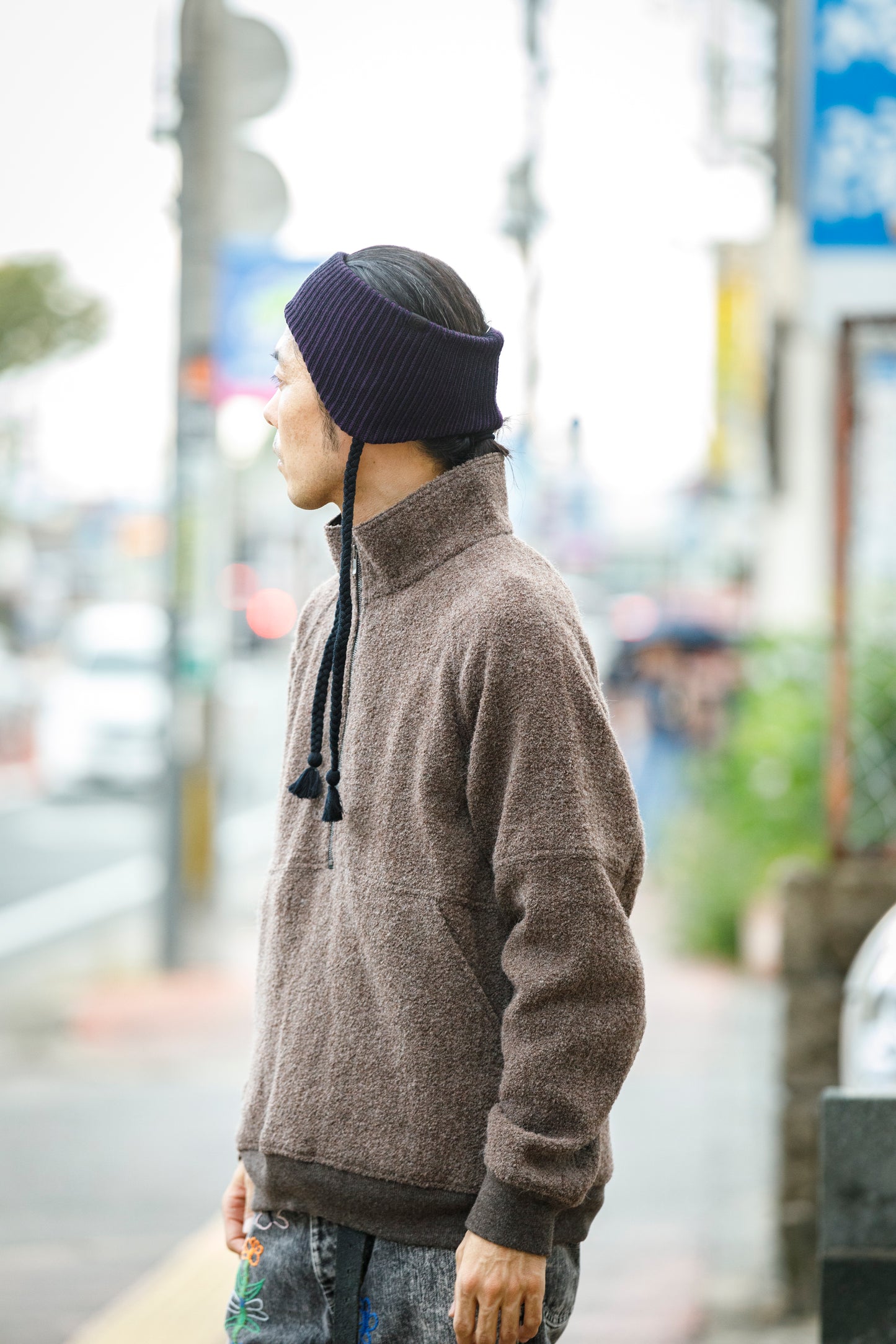 THE FACTORY MADE / EARFLAP KNIT HAIR BAND - BLACK,CHACOAL GRAY【FM966】