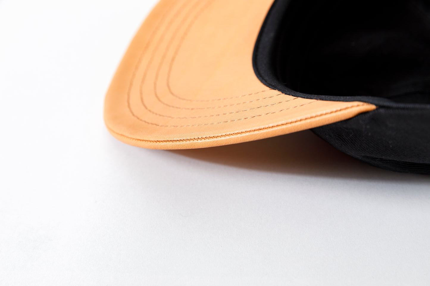 THE FACTORY MADE / LEATHER BICOLOR CAP - BLACK【FM934】