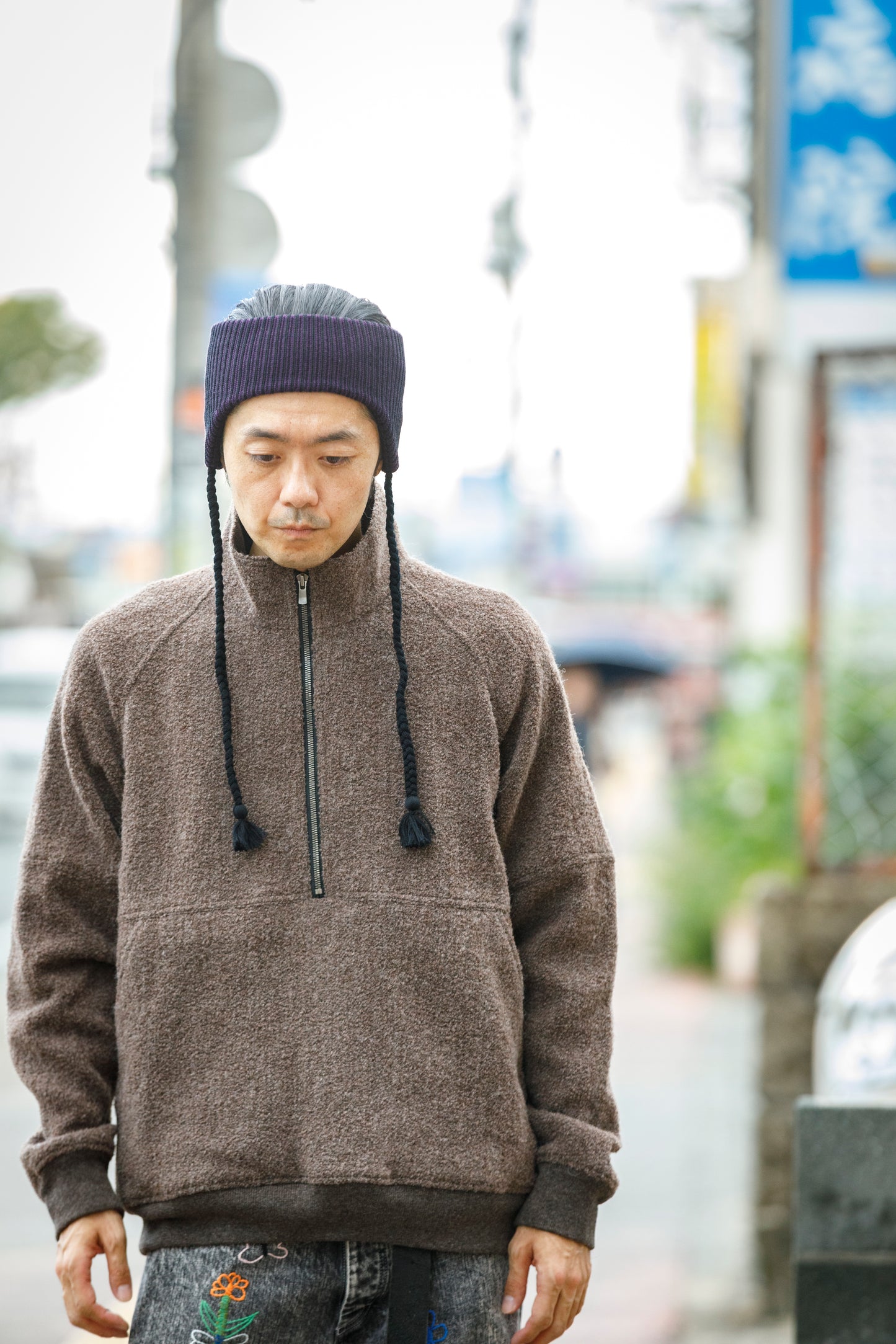 THE FACTORY MADE / EARFLAP KNIT HAIR BAND - BLACK,CHACOAL GRAY【FM966】