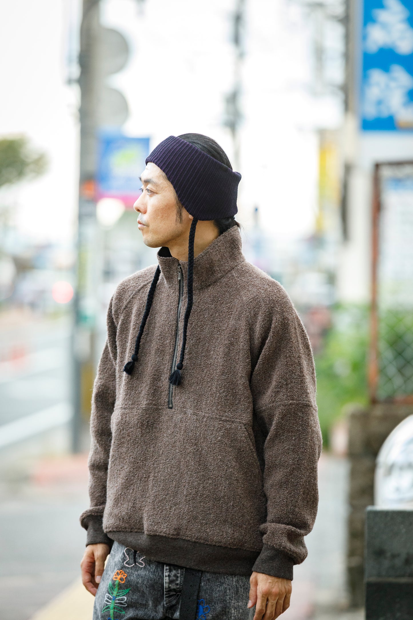 THE FACTORY MADE / EARFLAP KNIT HAIR BAND - BLACK,CHACOAL GRAY【FM966】