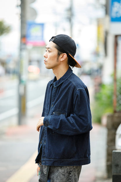 THE FACTORY MADE / LEATHER BICOLOR CAP - BLACK【FM934】