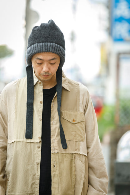 THE FACTORY MADE / BULKY KNIT BONNET - BLACK,CHACOAL GRAY【FM977】