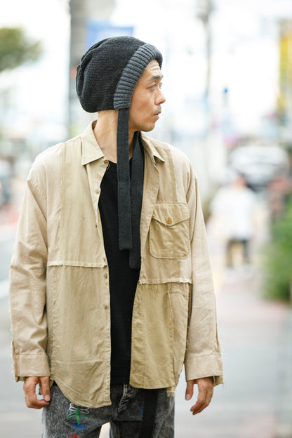 THE FACTORY MADE / BULKY KNIT BONNET - BLACK,CHACOAL GRAY【FM977】