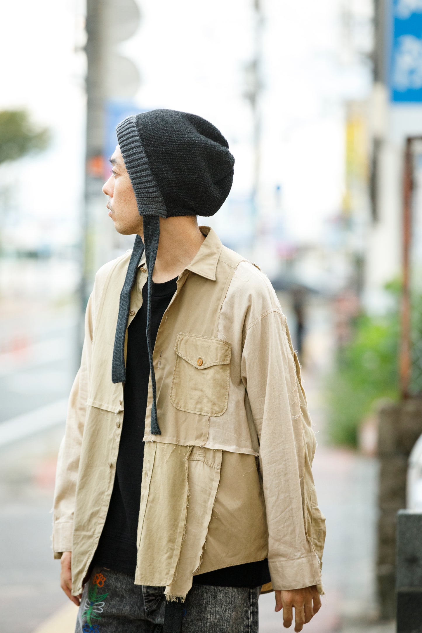 THE FACTORY MADE / BULKY KNIT BONNET - BLACK,CHACOAL GRAY【FM977】
