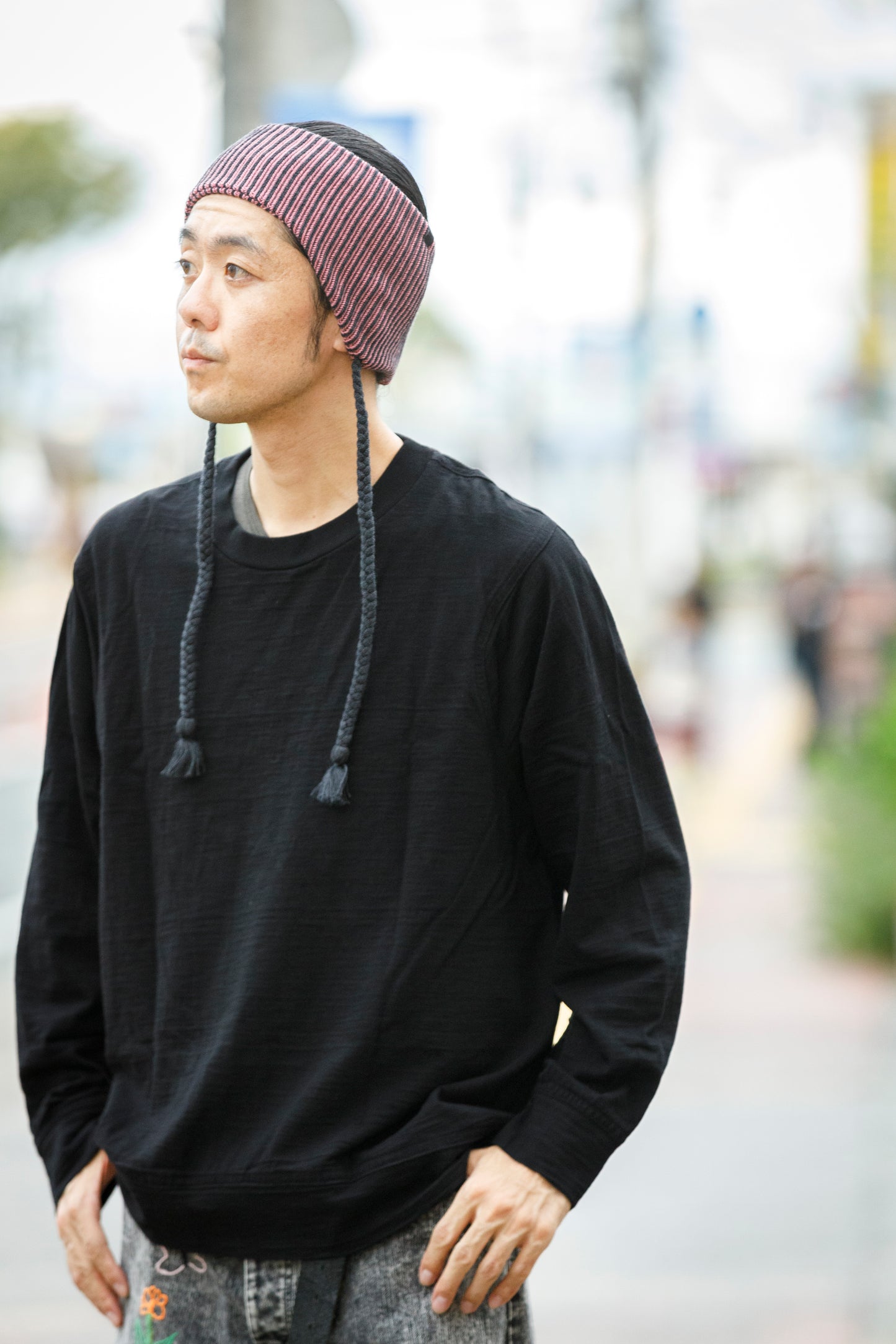THE FACTORY MADE / EARFLAP KNIT HAIR BAND - BLACK,CHACOAL GRAY【FM966】