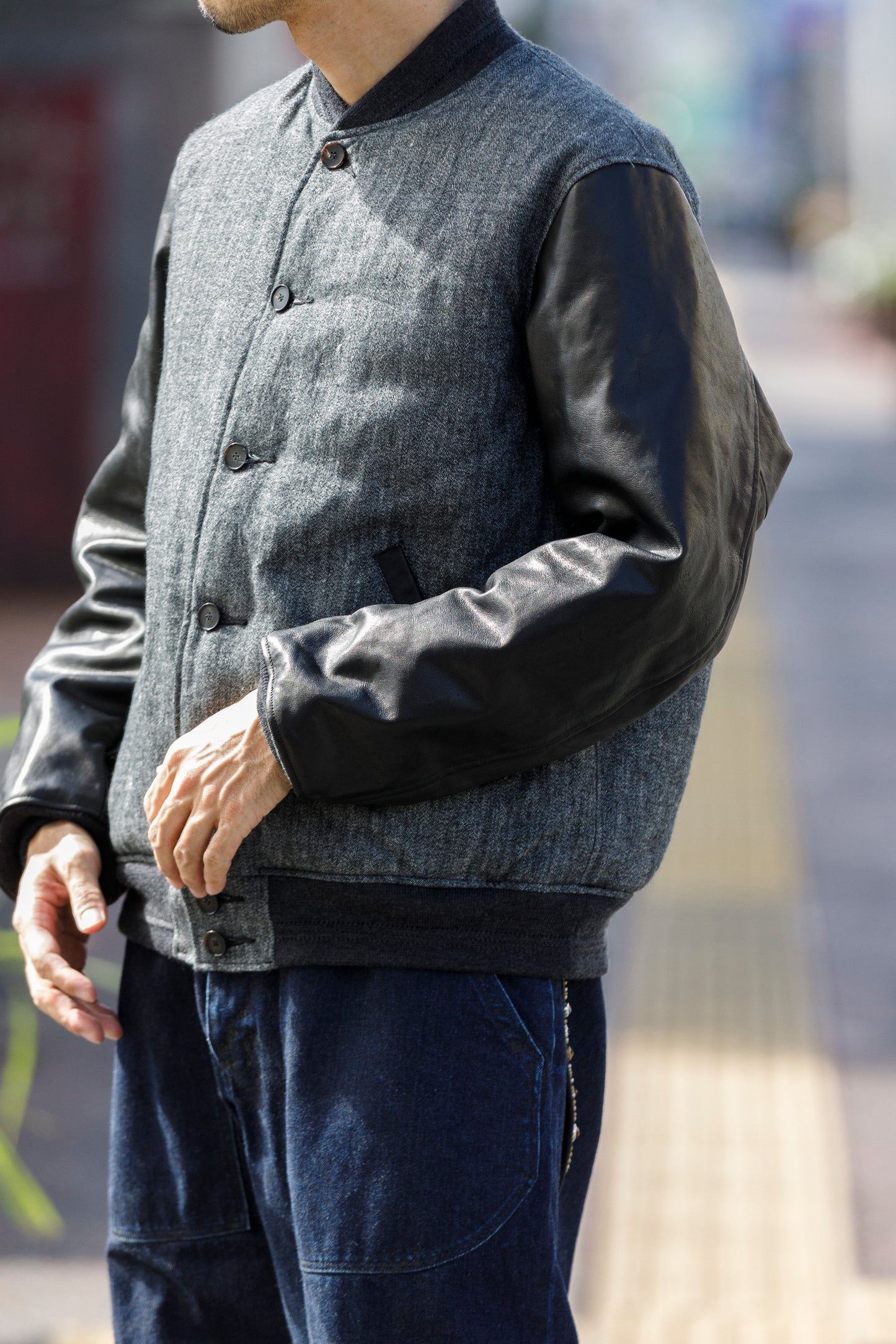 NULABEL / 522-208 DOWN AWARD JACKET - Black