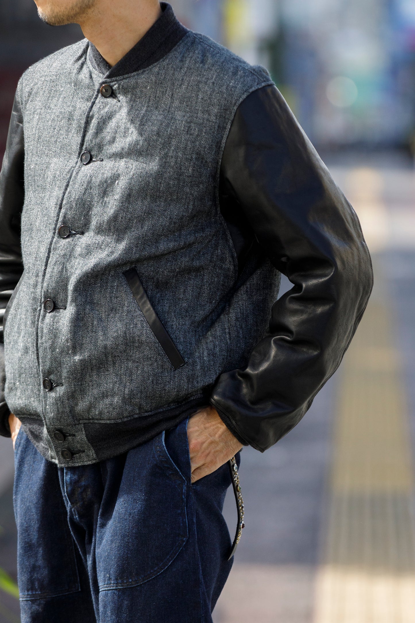 NULABEL / 522-208 DOWN AWARD JACKET - Black