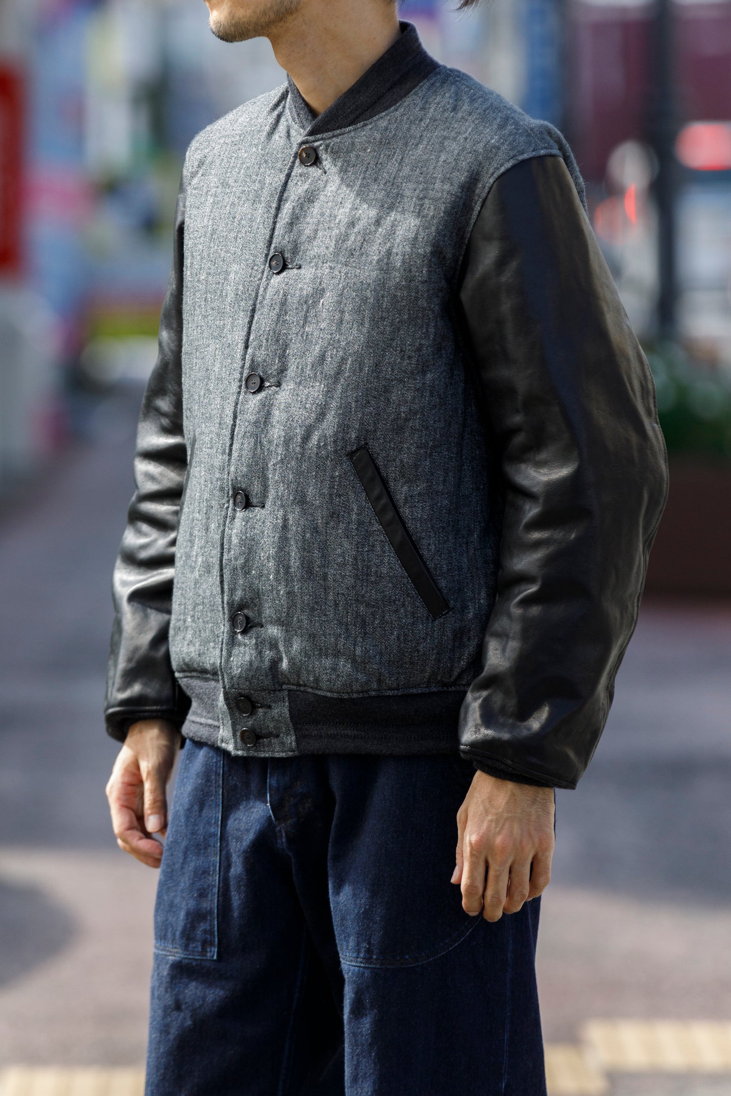 NULABEL / 522-208 DOWN AWARD JACKET - Black