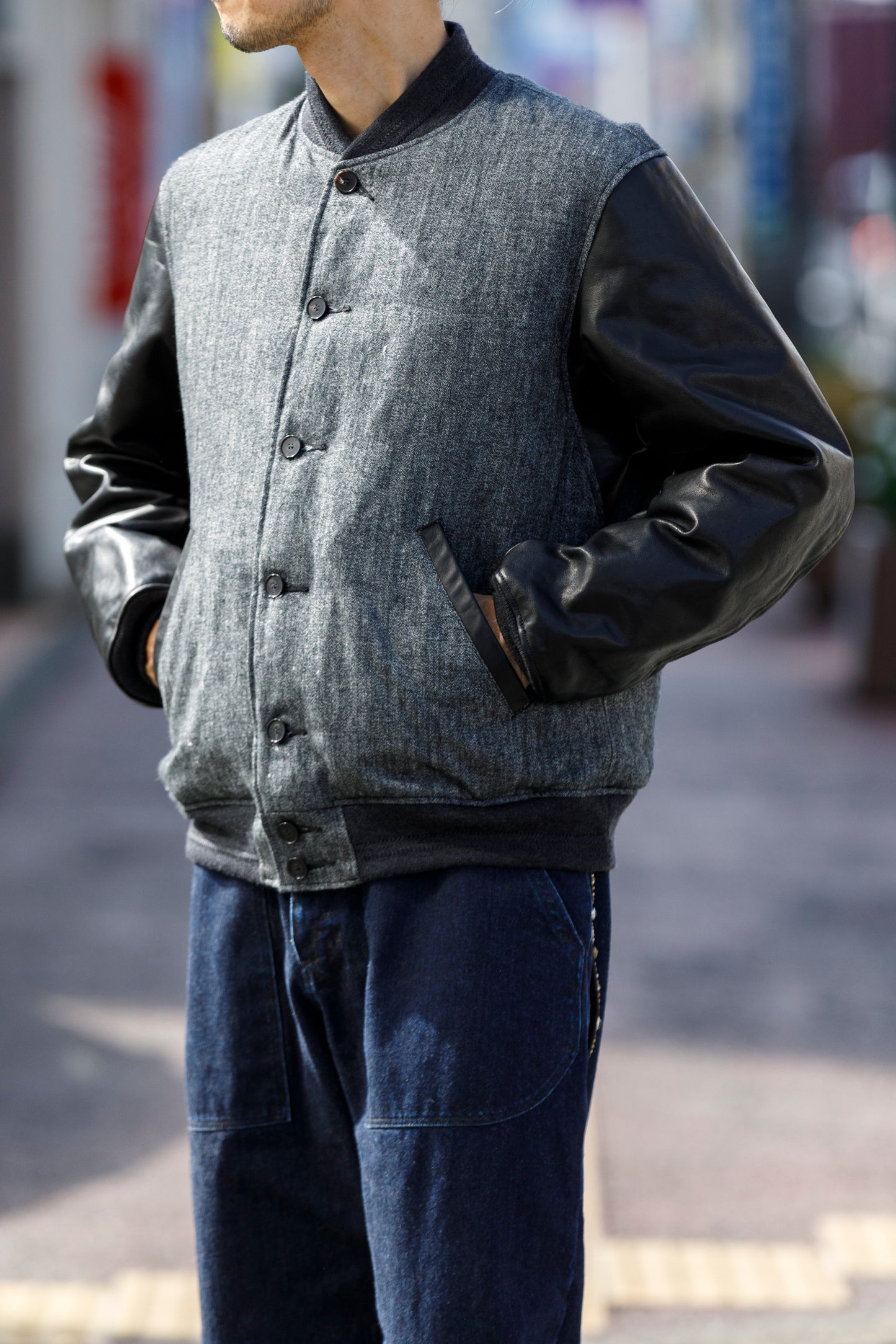 NULABEL / 522-208 DOWN AWARD JACKET - Black