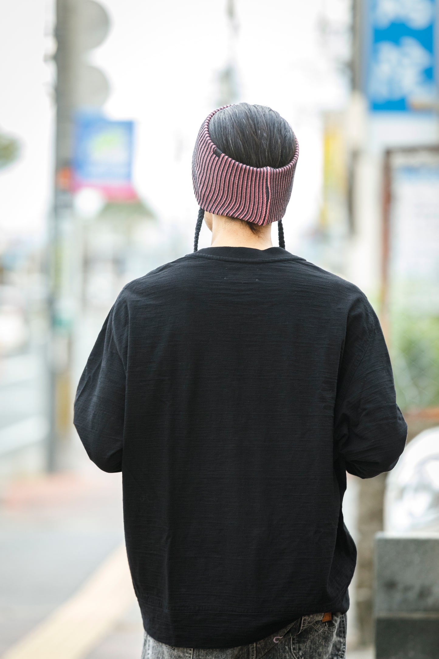 THE FACTORY MADE / EARFLAP KNIT HAIR BAND - BLACK,CHACOAL GRAY【FM966】