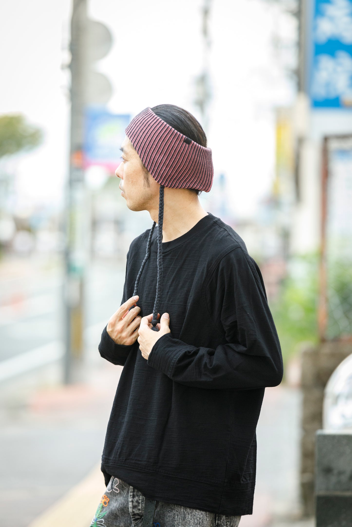 THE FACTORY MADE / EARFLAP KNIT HAIR BAND - BLACK,CHACOAL GRAY【FM966】