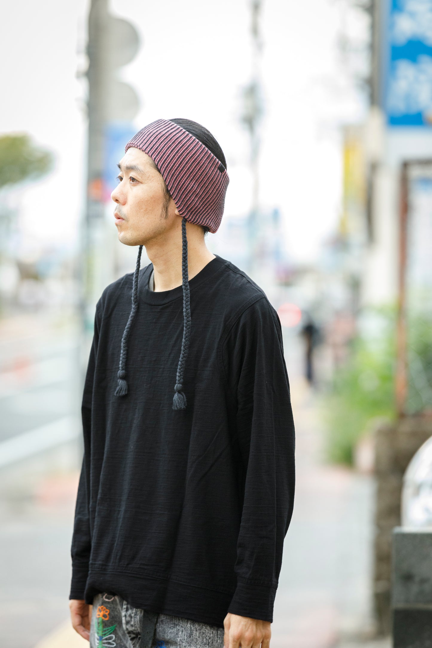 THE FACTORY MADE / EARFLAP KNIT HAIR BAND - BLACK,CHACOAL GRAY【FM966】