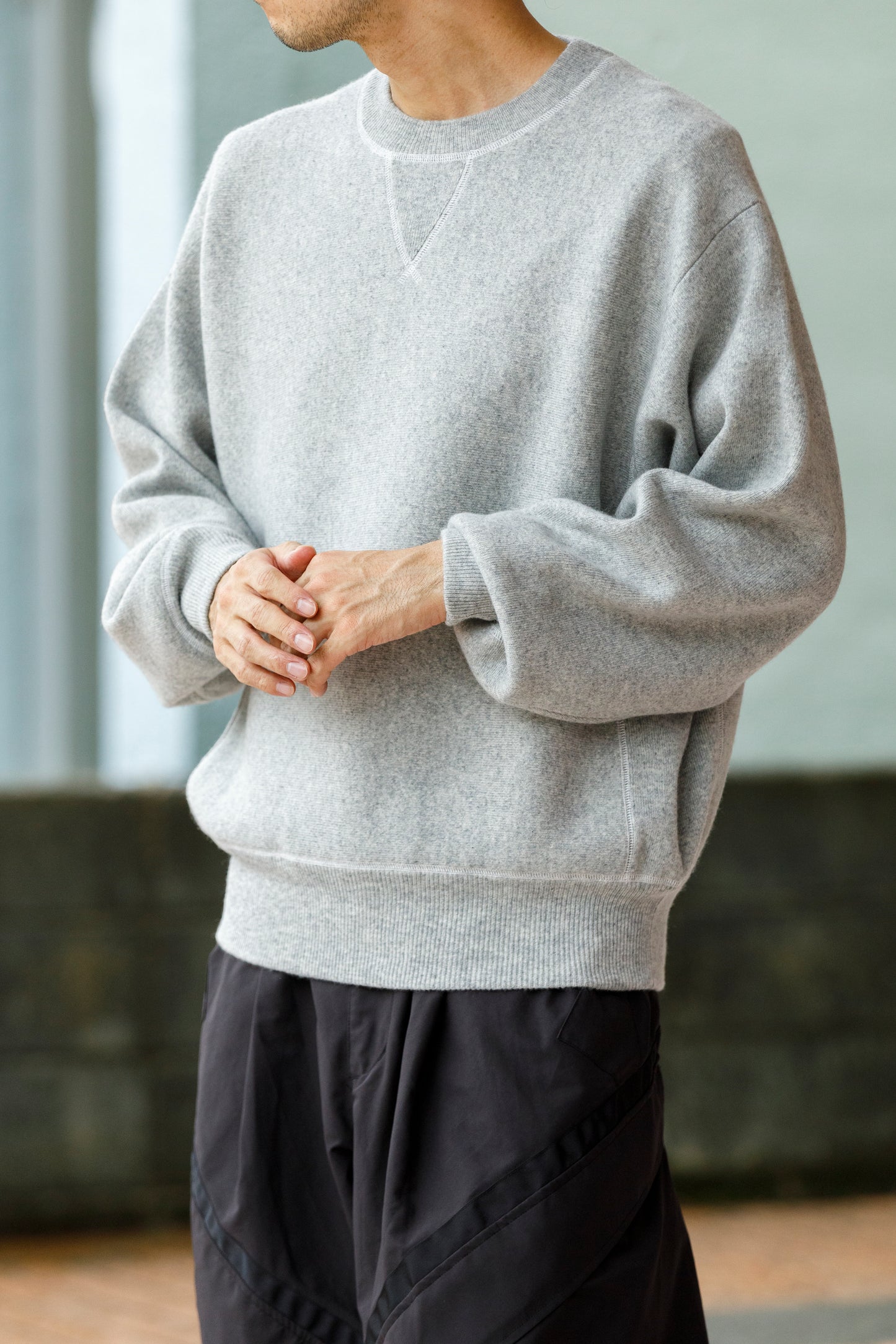 MEIAS / PURE CASHMERE SWEAT PO - T.Gray