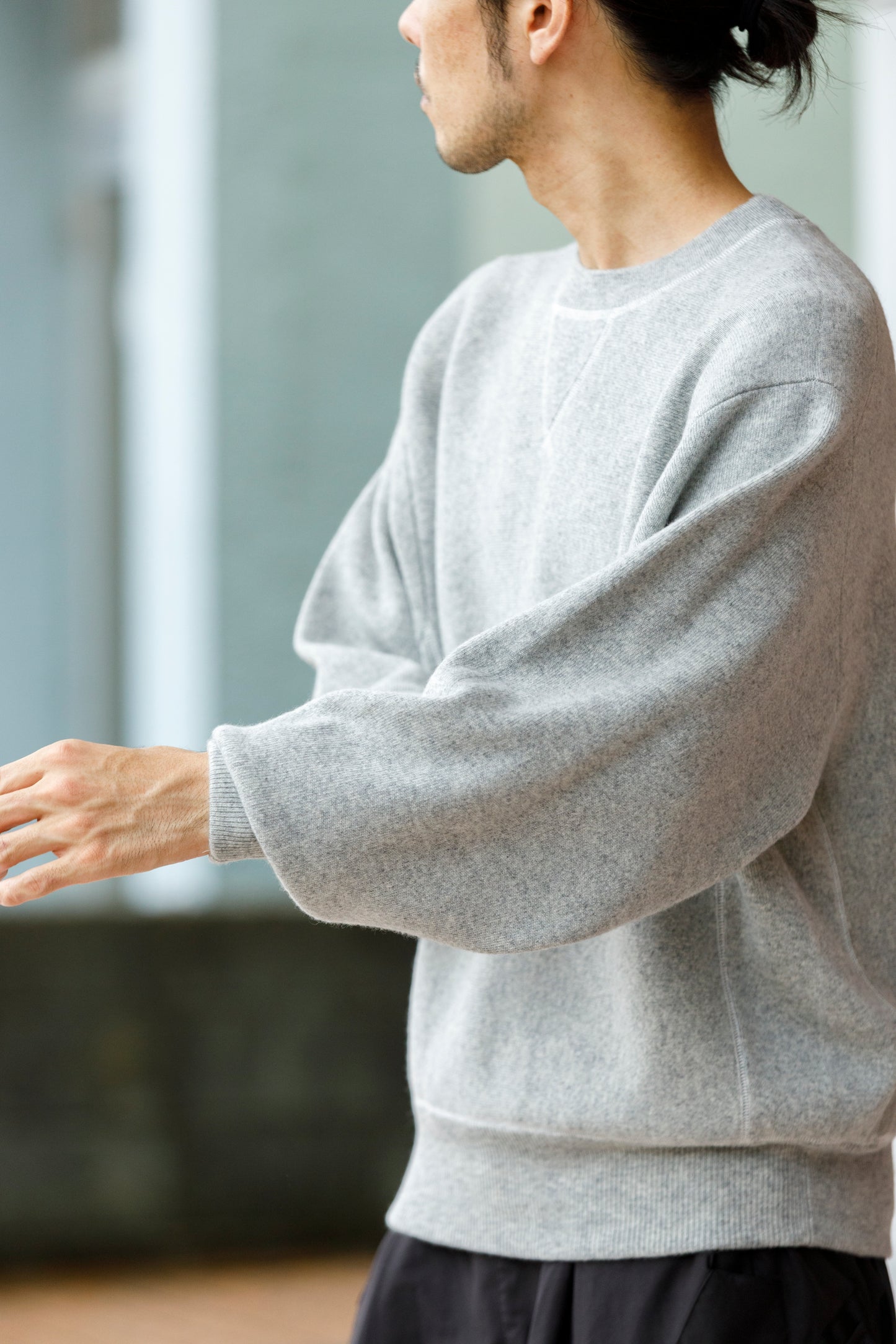 MEIAS / PURE CASHMERE SWEAT PO - T.Gray