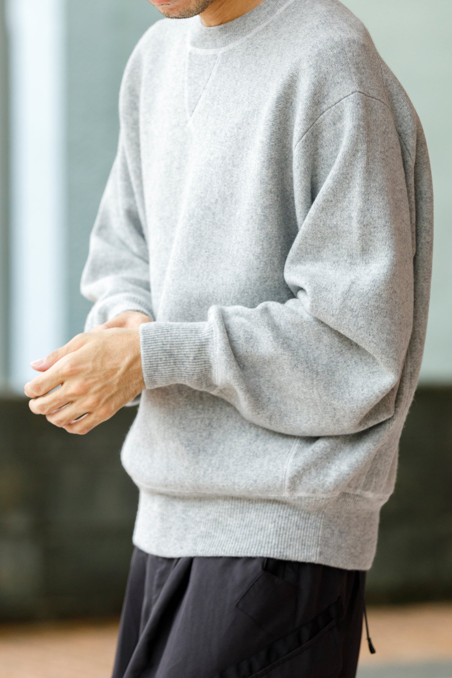MEIAS / PURE CASHMERE SWEAT PO - T.Gray