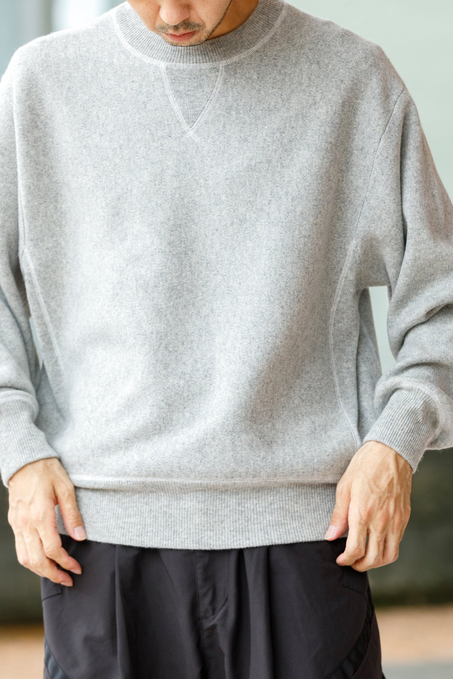 MEIAS / PURE CASHMERE SWEAT PO - T.Gray