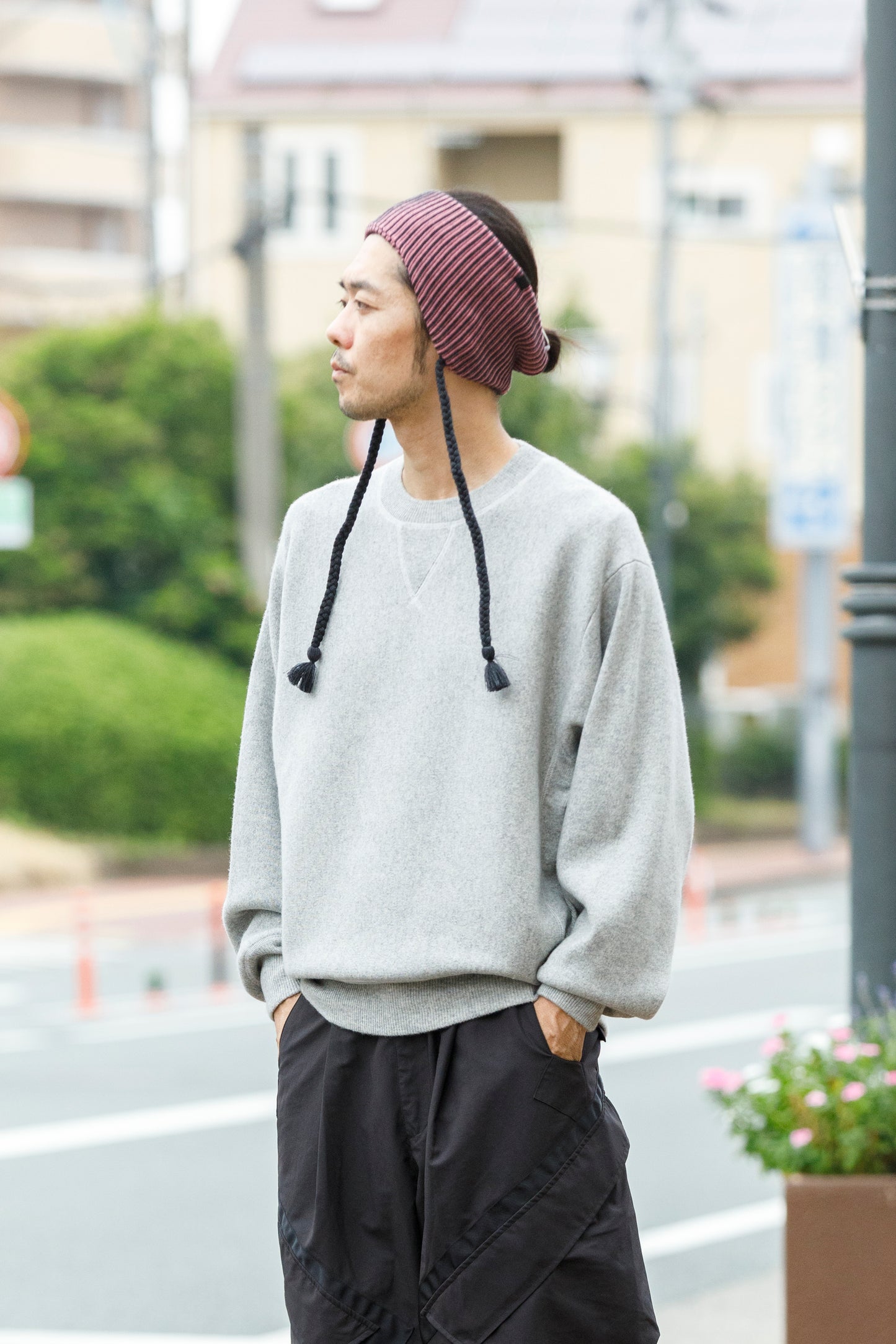 THE FACTORY MADE / EARFLAP KNIT HAIR BAND - BLACK,CHACOAL GRAY【FM966】