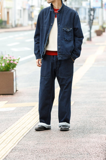 NULABEL /  522-701 URUSHI COATED DENIM TROUSERS - COAL BLACK