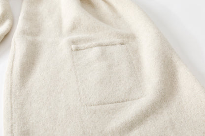 Nikki ESSENTIAL PIECE  / Felting Wool Over Stole - White×Beige