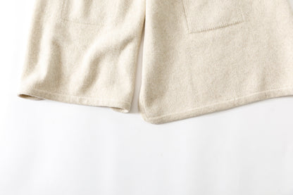 Nikki ESSENTIAL PIECE  / Felting Wool Over Stole - White×Beige