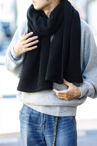Nikki ESSENTIAL PIECE  / Felting Wool Over Stole - Chacoal