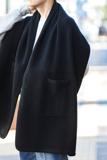 Nikki ESSENTIAL PIECE  / Felting Wool Over Stole - Chacoal
