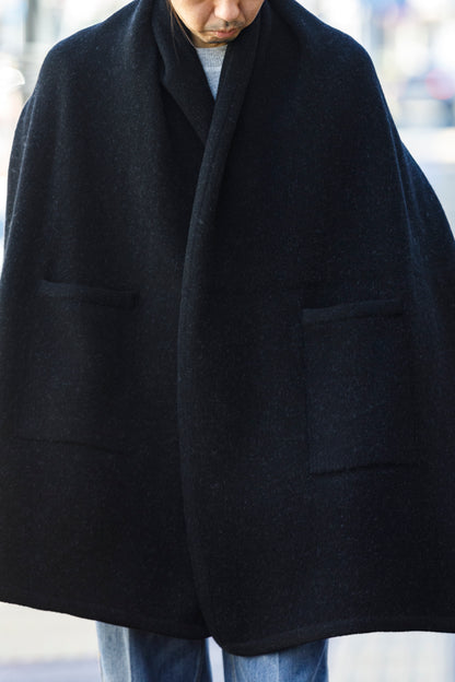 Nikki ESSENTIAL PIECE  / Felting Wool Over Stole - Chacoal
